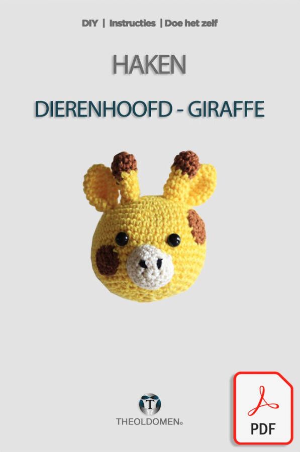 TheOldOmen Patroon Dierenhoofd Giraffe Handleiding PDF Haken Instructies DIY Doe Het Zelf Pakket