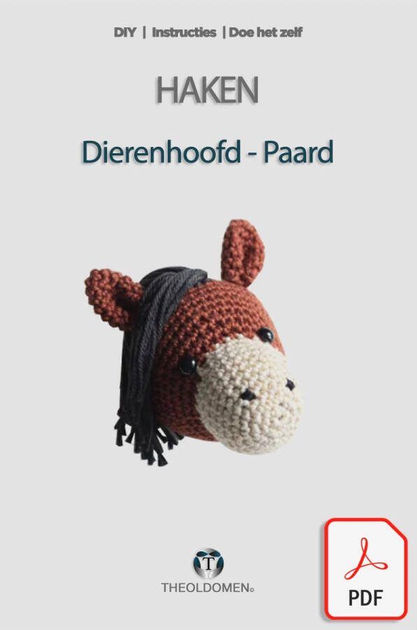 TheOldOmen Patroon Dierenhoofd Paard Handleiding PDF Haken Instructies DIY Doe Het Zelf Pakket