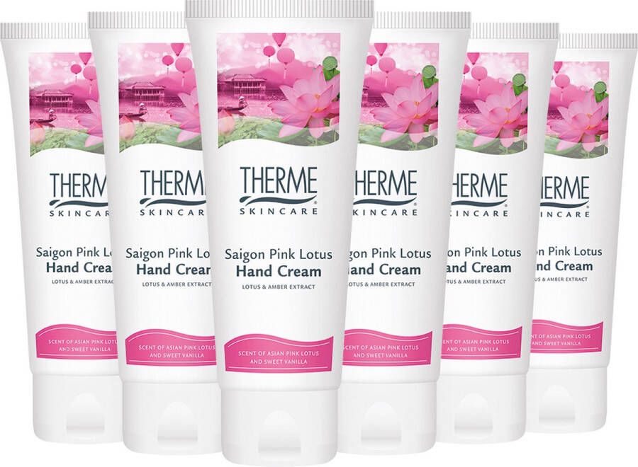 Therme Hand Creme Saigon Pink Lotus 6 x 75 ml Voordeelverpakking