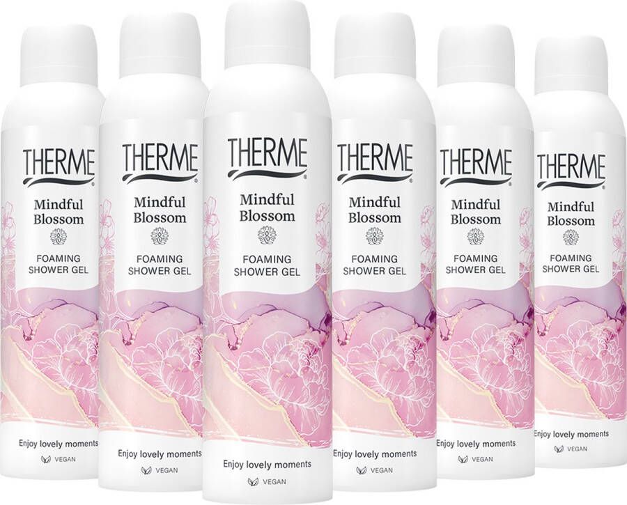 Therme Schuimende Douchegel Mindful Blossom 6 x 200 ml Voordeelverpakking