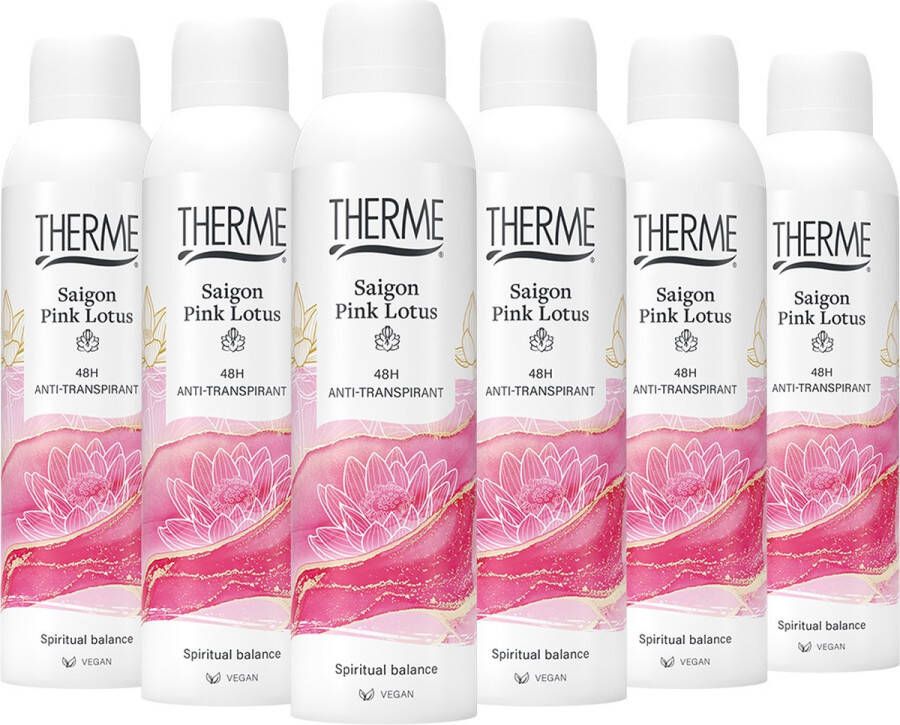 Therme Saigon Pink Lotus Saigon Pink Lotus schuimende douchegel 6 x 200 ml voordeelverpakking