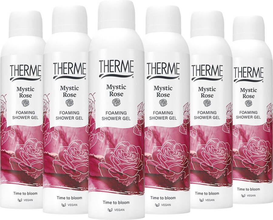 Therme Mystic Rose schuimende douchegel 6 x 200 ml voordeelverpakking