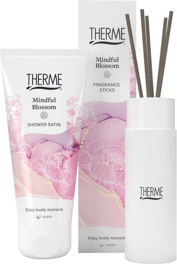 Therme Mindful Blossom Fragrance Sticks + Shower Gel Geschenkset