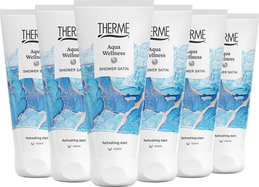 Therme Shower Satin Aqua Wellness 6 x 200 ml Voordeelverpakking