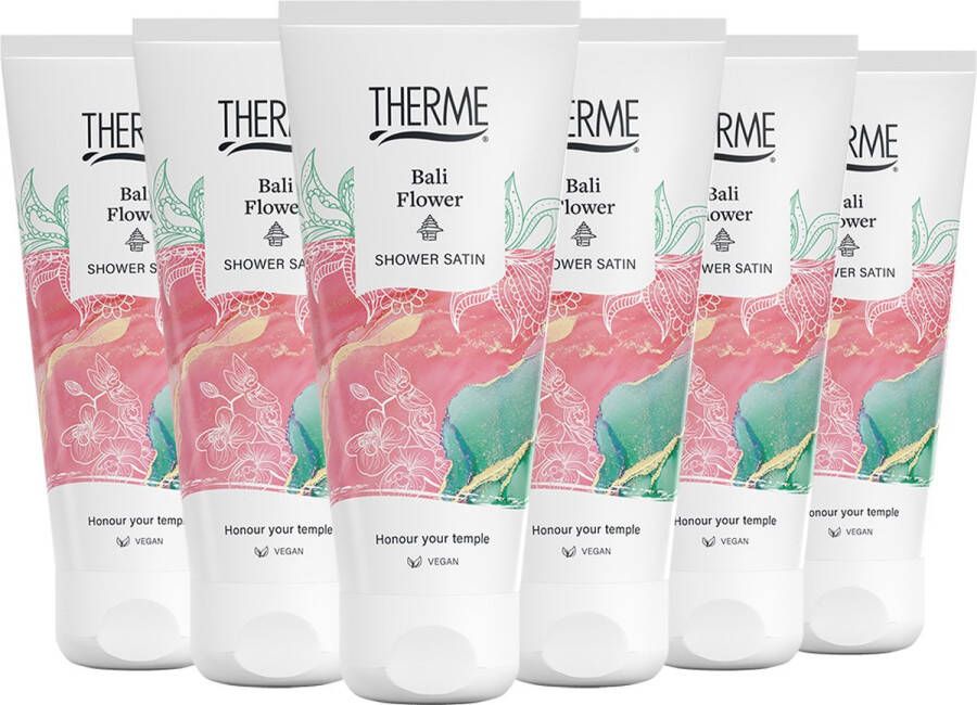 Therme Shower Satin Bali Flower 6 x 200 ml Voordeelverpakking