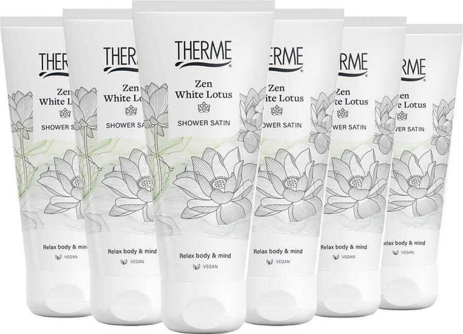 Therme Shower Satin Zen White Lotus 6 x 200 ml Voordeelverpakking