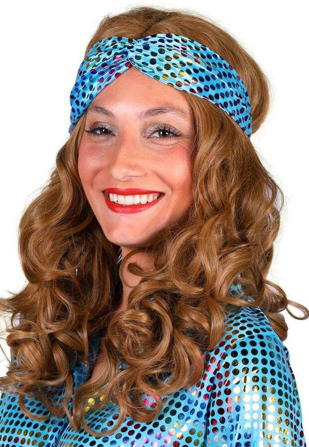 Thetru Haarband Disco Hoofdband Hippie Turquoise One Size Een Stuk