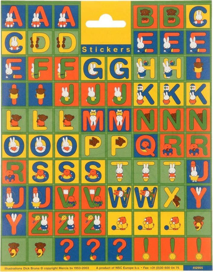 Thim Toys Stickervel Nijntje letters Nijntje