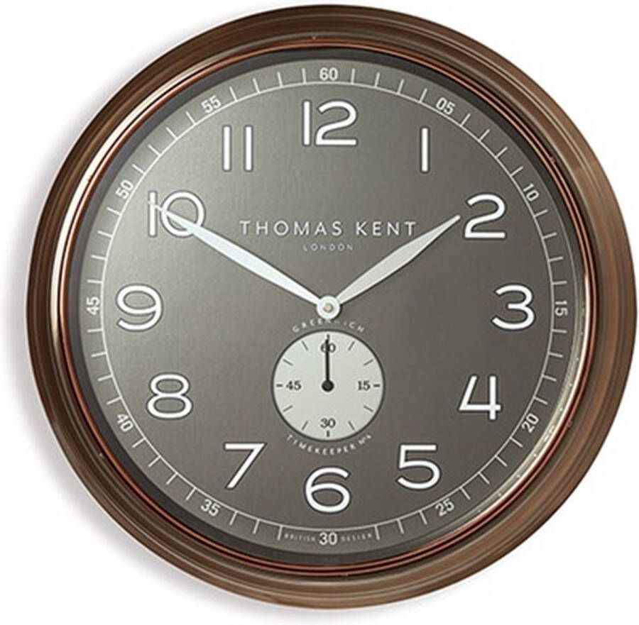 Giga Meubel Gm Wandklok Ø50cm Timekeeper Zwart & Bruin Metaal