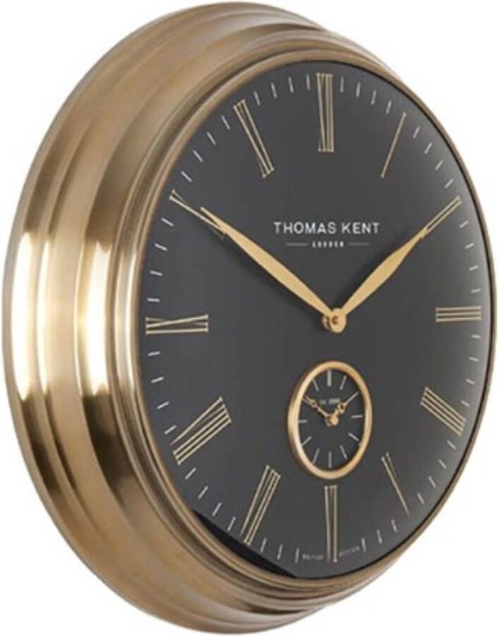 Giga Meubel Thomas Kent Wandklok Timekeeper 48 X 11 5 Cm Staal Zwart goud