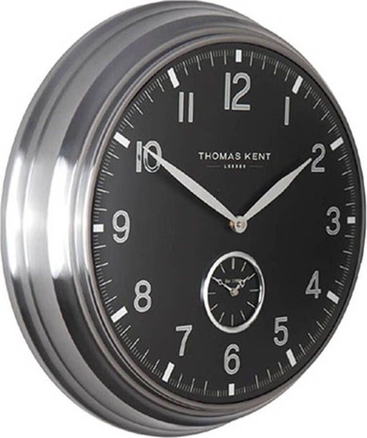 Thomas Kent Grote XL Timekeeper Klok Design Zwart Zilver Ø71CM