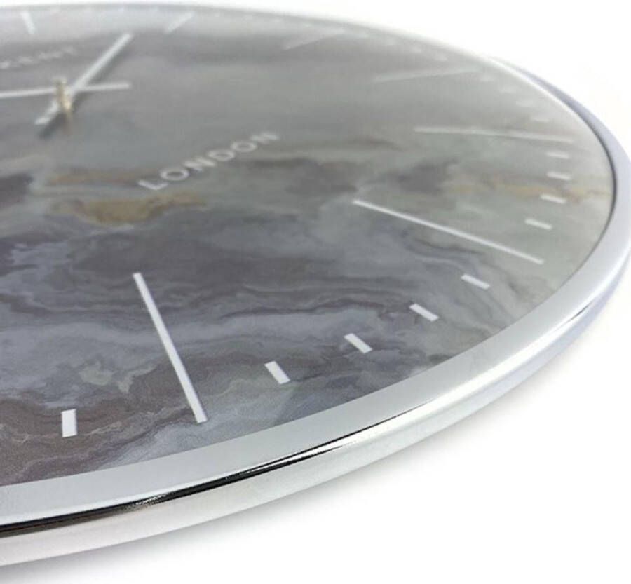 Thomas Kent Mediumgrote Oyster Clock Zilver met bijzondere wijzerplaat Ø40CM
