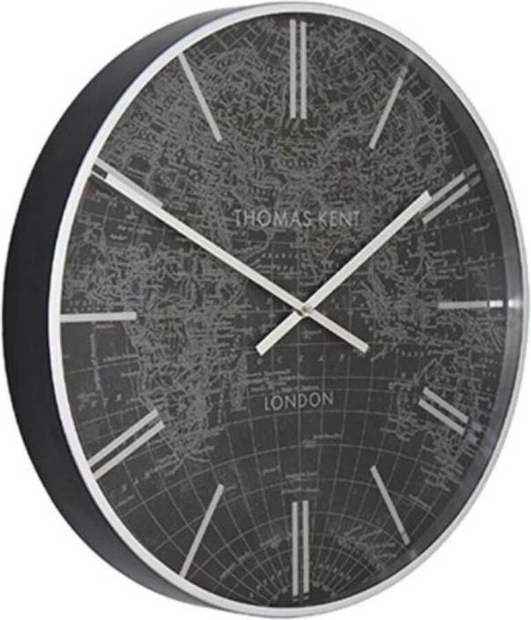 Giga Meubel Thomas Kent Wandklok World Traveller 53 Cm Staal Zwart