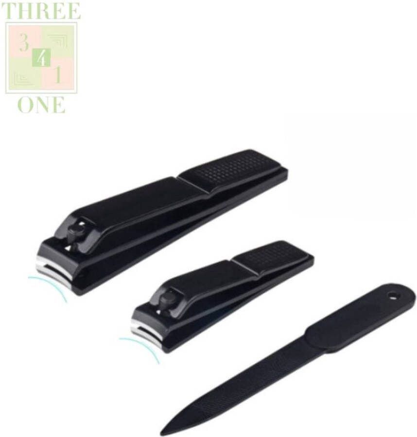 Three4One pedicure set van 3 Nagelknipper set RVS nagelknipper voor dikke nagels Ergonomische nagelknipper Nagel Voor knippen Vingernagels en Teennagelsknipper man vrouw kinderen pedicure