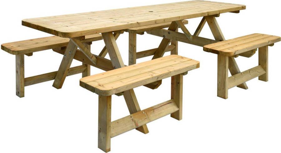 Thuishout Picknicktafel Belfast XL 240 Open instap