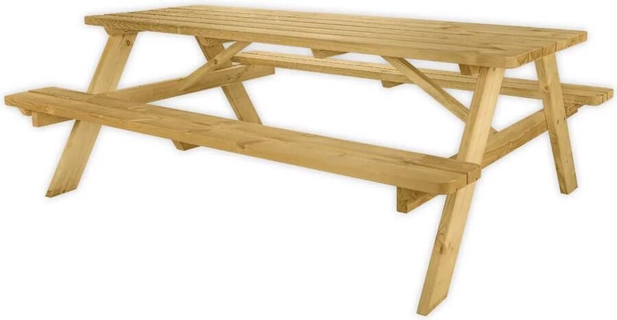 Thuishout Goedkopepicknicktafels.nl Picknicktafel Deluxe 210cm Tuintafel 6 Tot 8 Persoons Duurzaam Behandelde Tuin Tafel