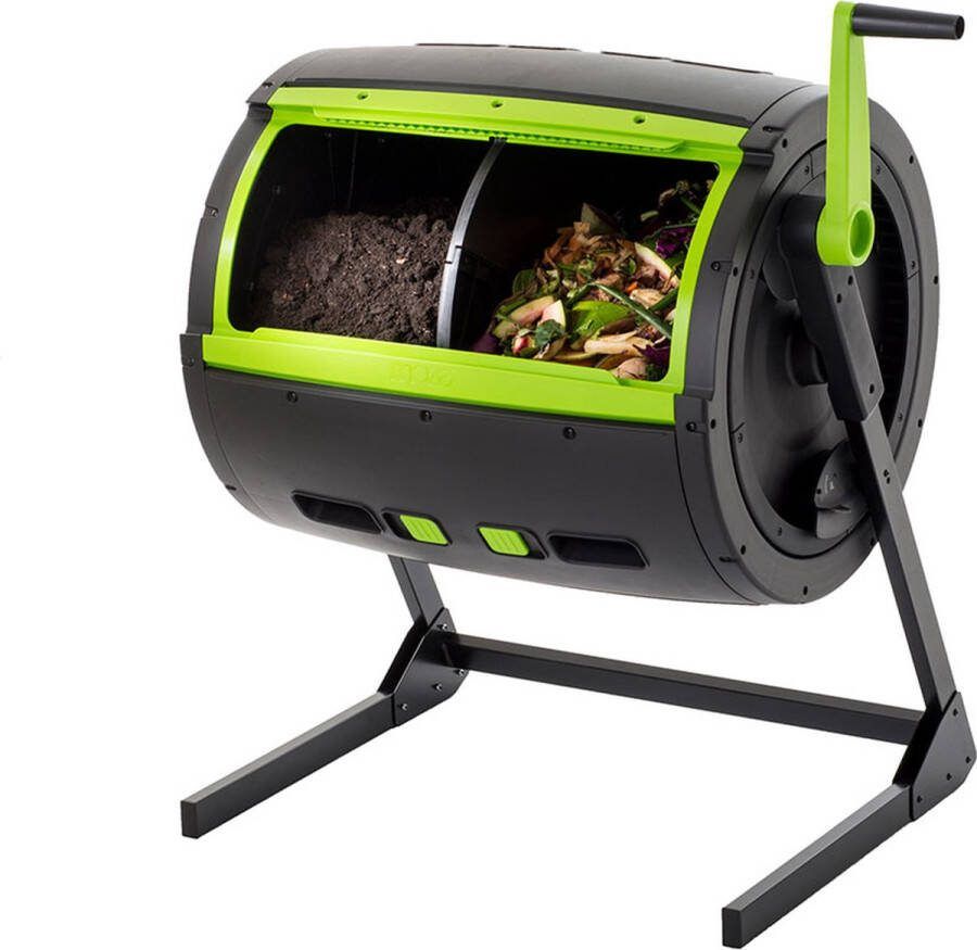 ThuisTuinieren.nl Compost Tumbler 245 liter Handvat Geurloos Keuken en Tuinafval Compost Tuinieren Molen