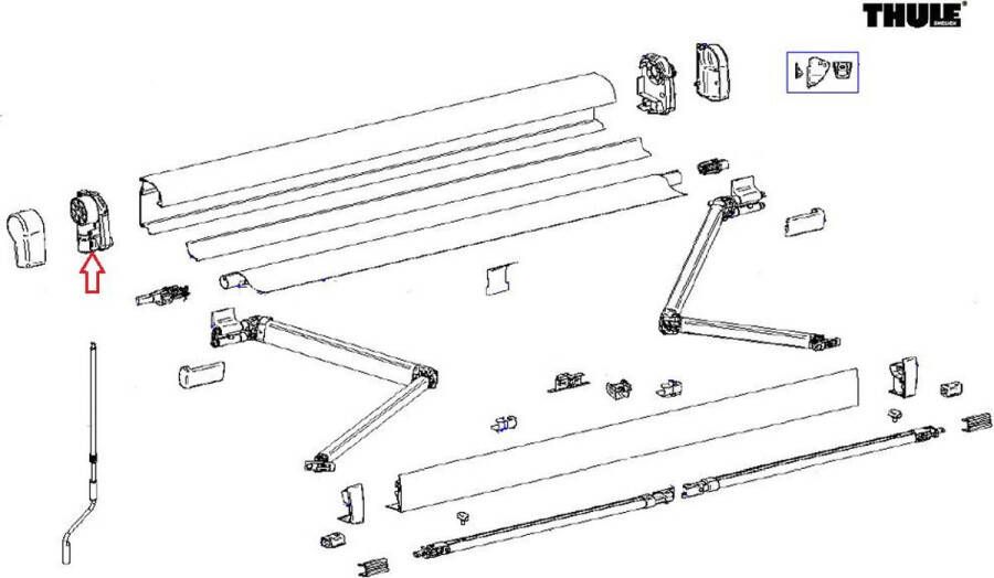 Thule 4900 Binnenkap links antra