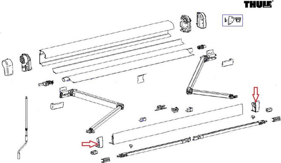 Thule 4900 LH&RH Eindkappen voorlijst antra