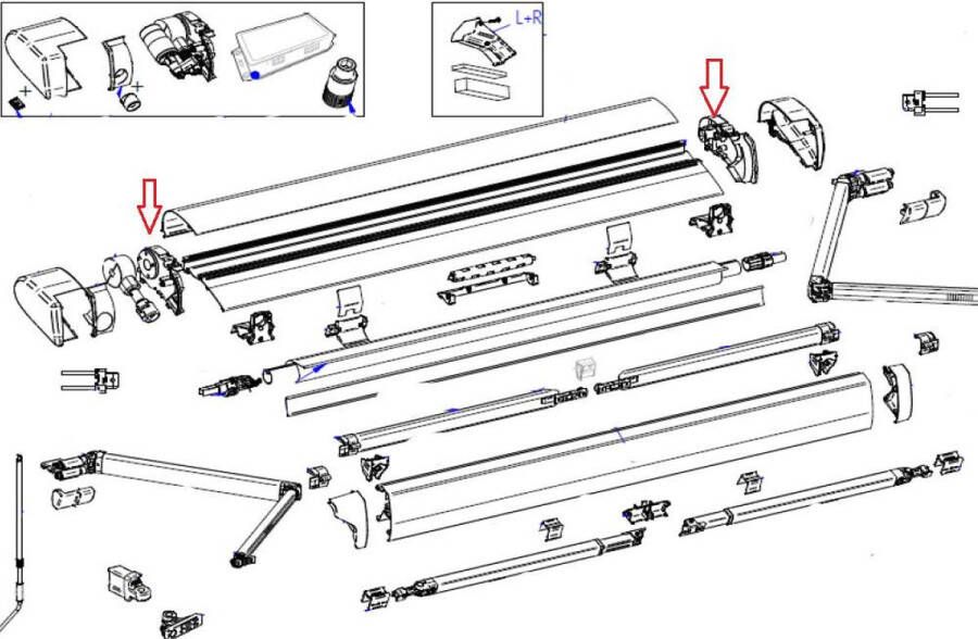 Thule 6300 Binnenkap LH+RH Geanodiseerd