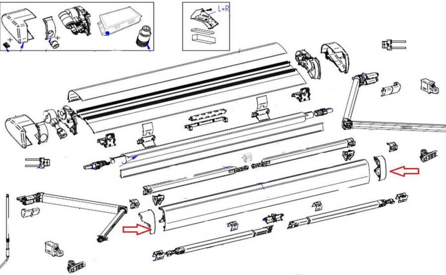 Thule 6300 Leadrail Eindkappenset wit