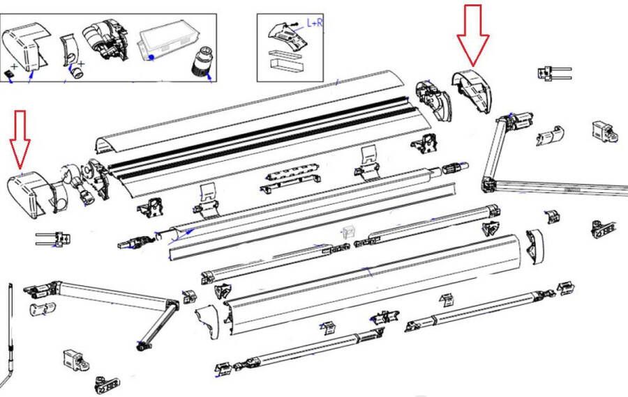 Thule 6300 Vaste bak Eindkappenset wit