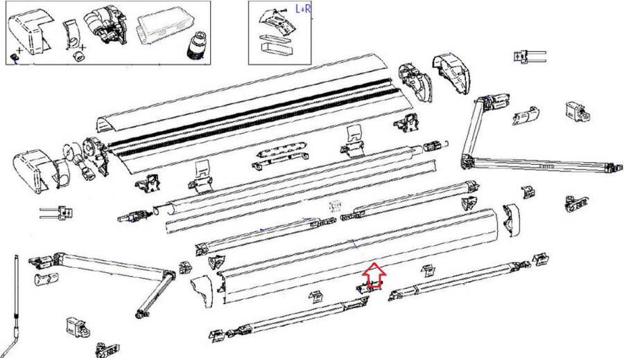 Thule 9200 Main Housing 230V LH Eindkap Geanodiseerd