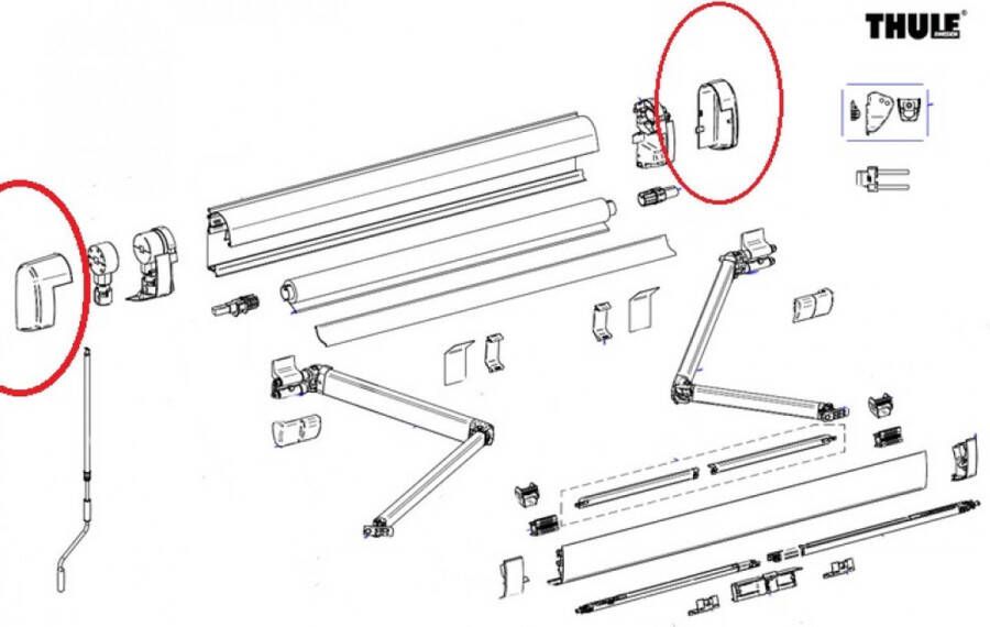 Thule Eindkap LH+RH 5200