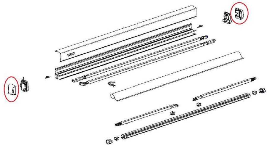 Thule Endcap Main Housing Bottom L+R 3200