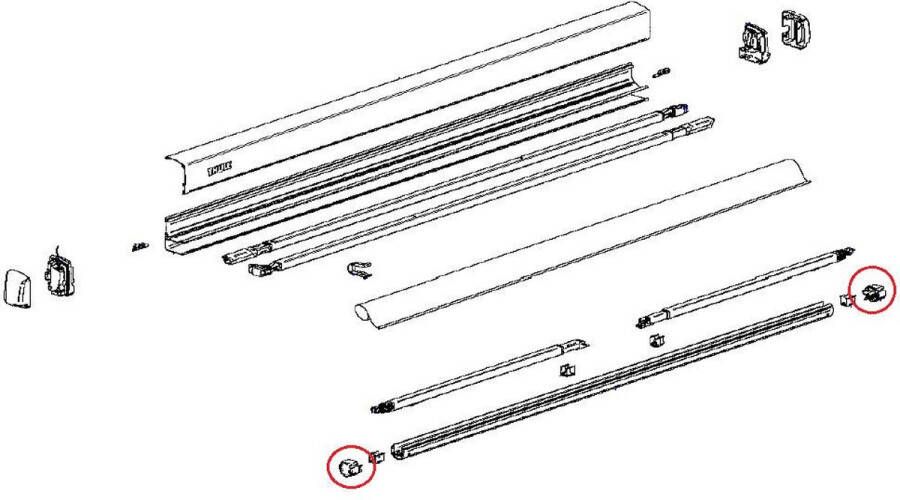 Thule Endcap Roller Tube L+R 3200