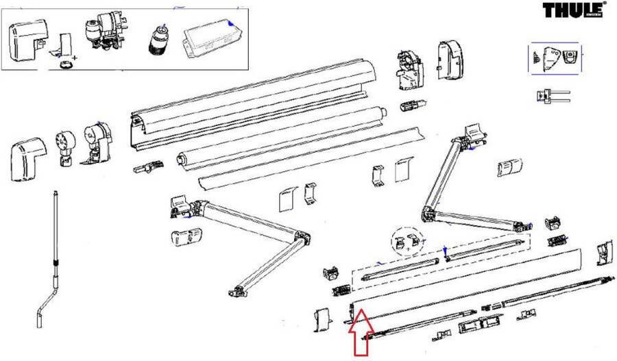 Thule Lead Rail 5200 4.50 Geanodiseerd
