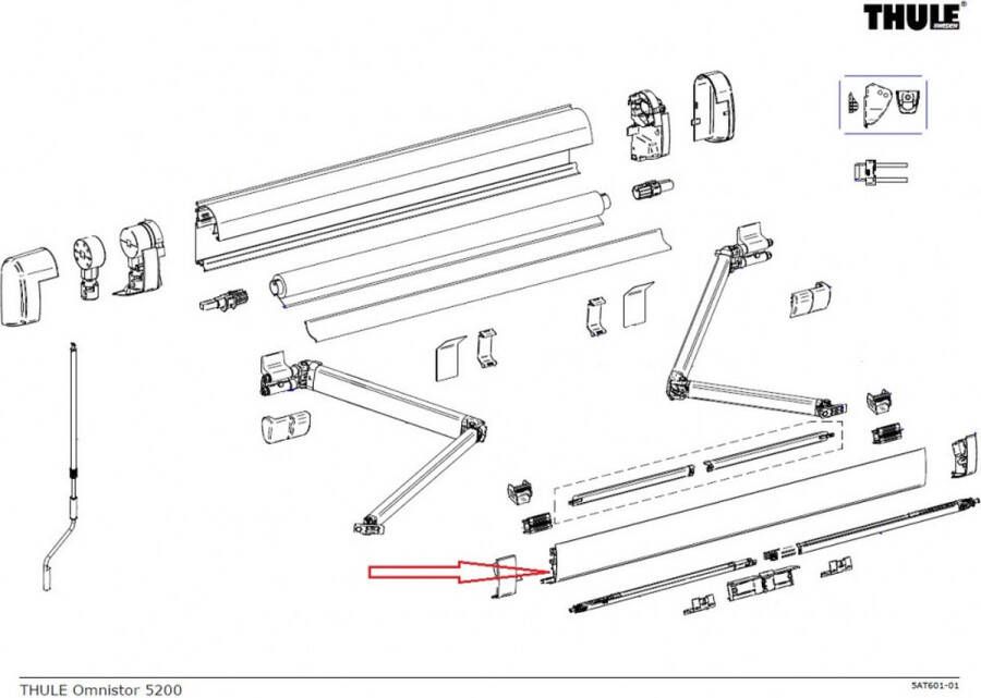 Thule Lead Rail 5200 4.50 Wit