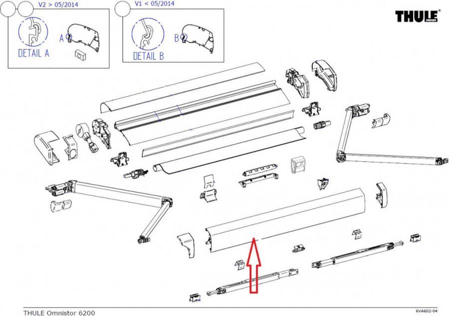 Thule lead rail 6200 4 5m white