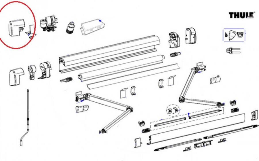 Thule Main Housing 5200 12V Eindkapset Geanodiseerd