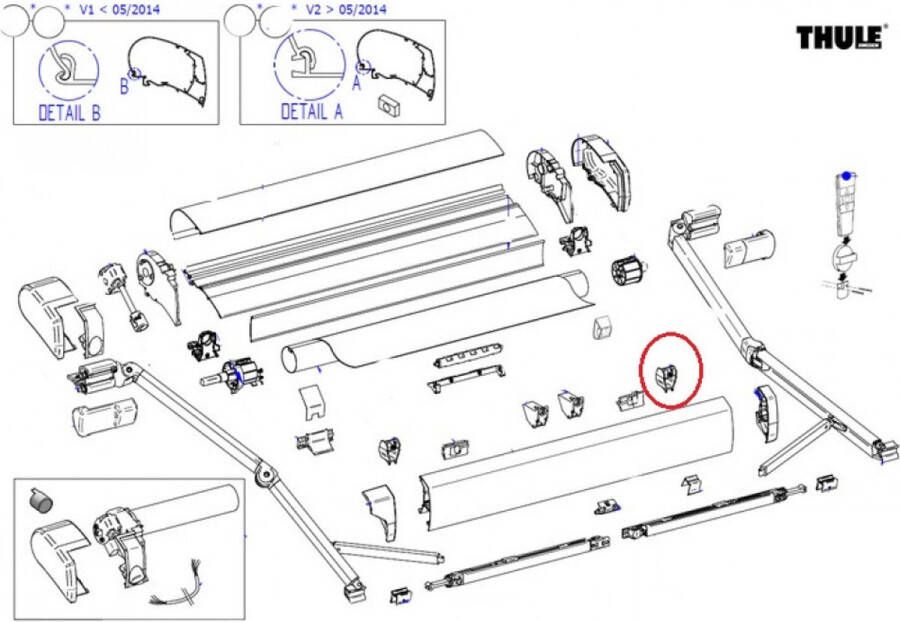Thule Pos block +tension rafter housing 9200