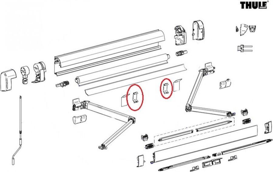 Thule Positieblokje Knikarm 5003 5200 8000 2st