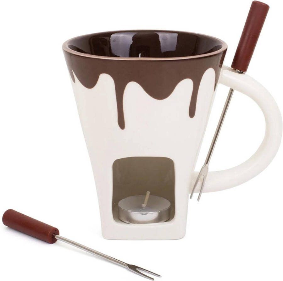 ThumbsUp Chocolade Fondue Mok Inclusief 2 Vorken & Kaars 200 ml Fondue mok Unieke mok