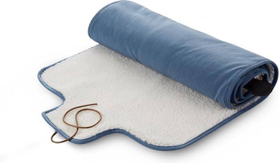 Thuys Draadloos Elektrisch Warmtedeken – Voor Binnen & Buiten – Oplaadbaar – Infrarood – Duurzaam Katoen – 800W – Blauw