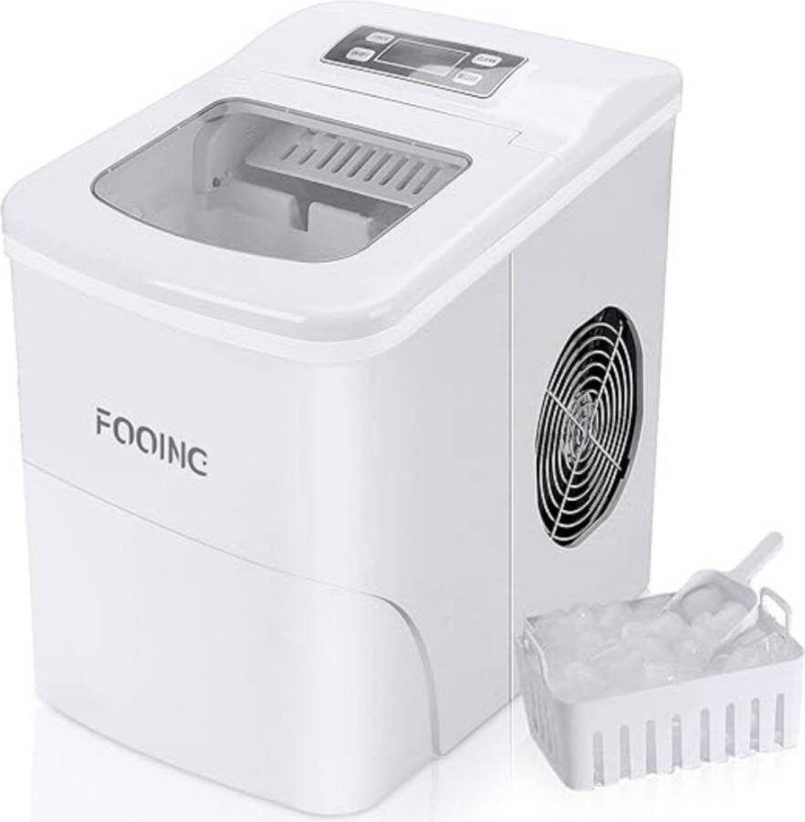 Thuys Ijsblokjesmachine – Ijsmachine Zelfvriezend – Zelfreinigende Functie – Crushed Ice – Led Display – Thuis & Horeca Wit