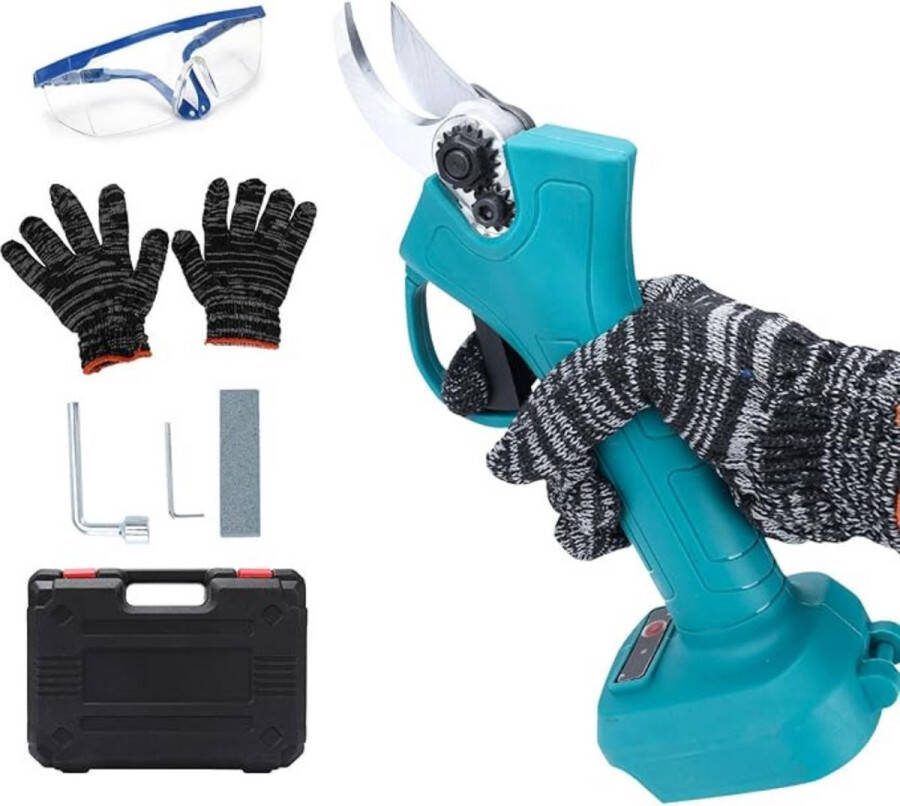 Thuys Luxe Snoeischaar met Accu – Takkenschaar – Inclusief Opbergdoos – Oplaadbaar – Vernieuwd Design – Blauw