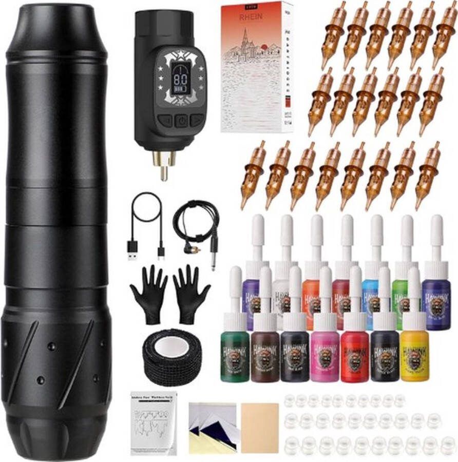 Thuys Luxe Tattoo Machine Tattoo Set Tattoo Pen Tattoo Kit Tattoo Naalden Tattoo Kit Voor Beginners Tattoo Machine Beginner Set Inkt Zwart