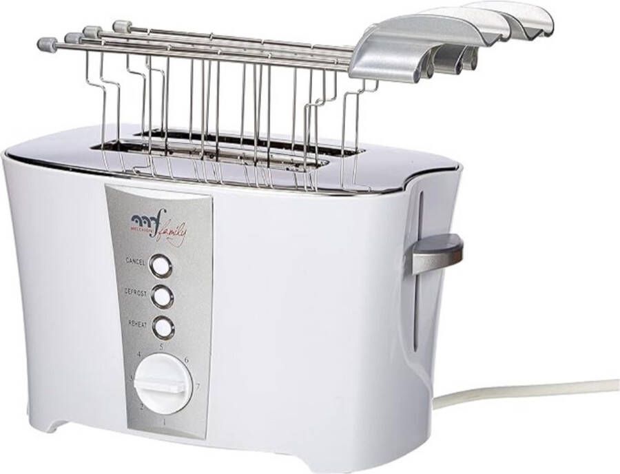 Thuys Professioneel Broodrooster – Met Tostiklemmen – Verwarmen & Ontdooien Met Kruimellade – 7 Standen – Compact Design – 600W – Wit