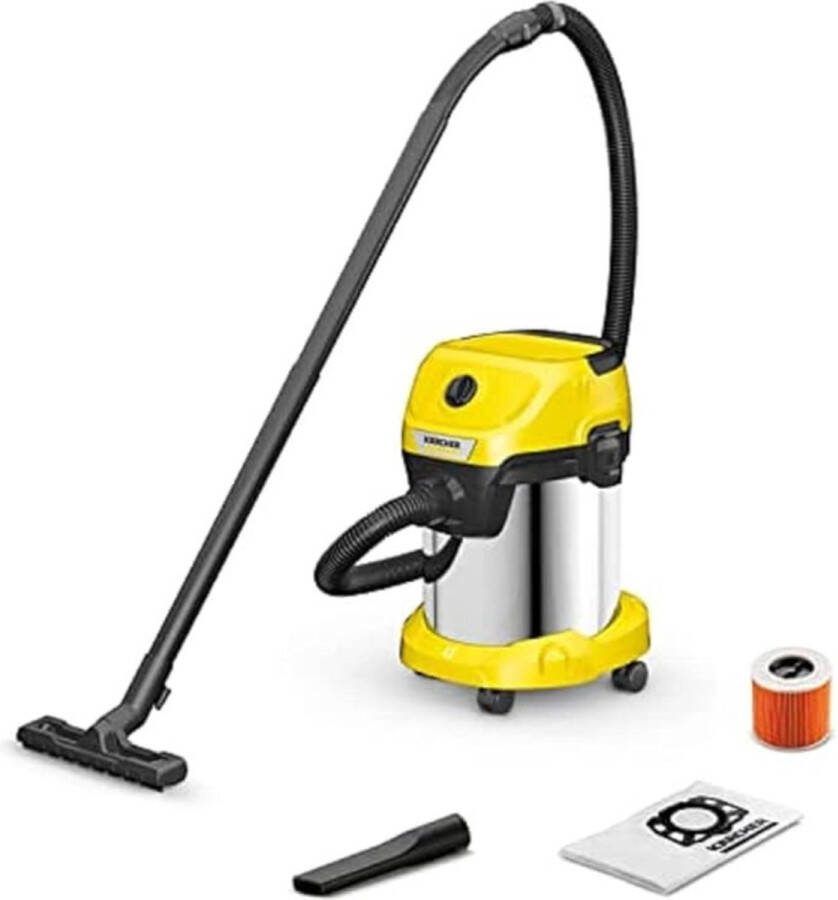 Thuys Professionele Waterstofzuiger – Waterzuiger – Stofzuiger zonder Zak – Nat Droog Zuiger – Tapijtreiniger – 1000W – Geel