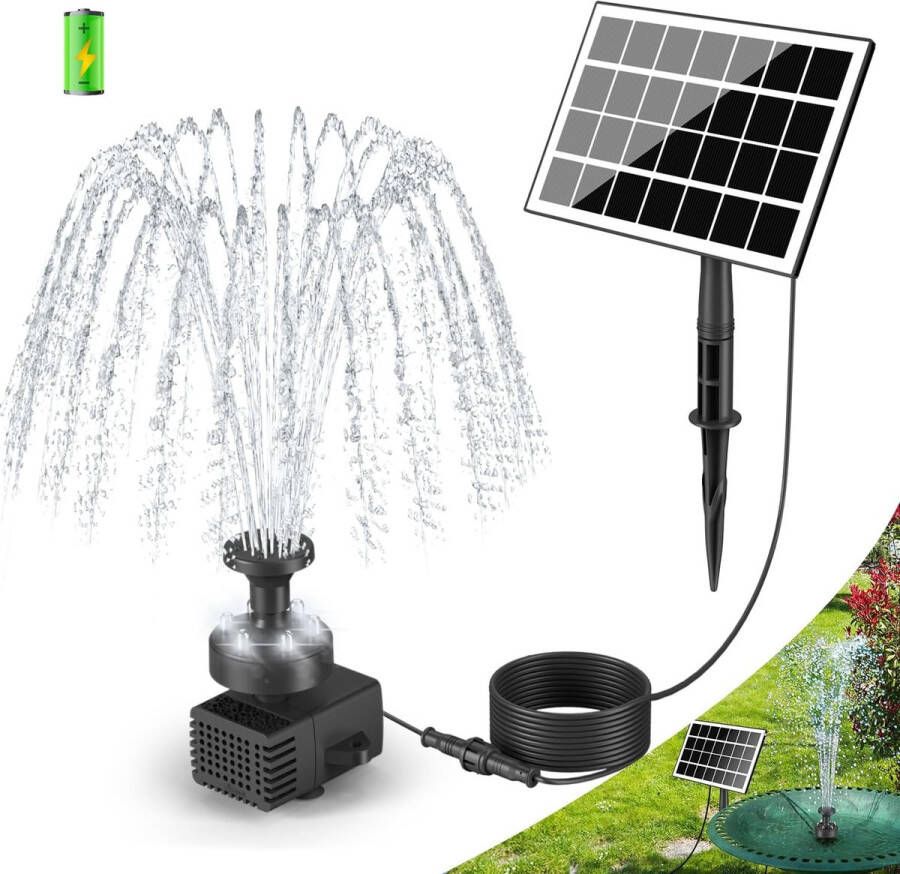 Thuys Solarfontein Solar fontein zonne energie Vijverpomp Vijver pomp Solar fontein op zonne energie