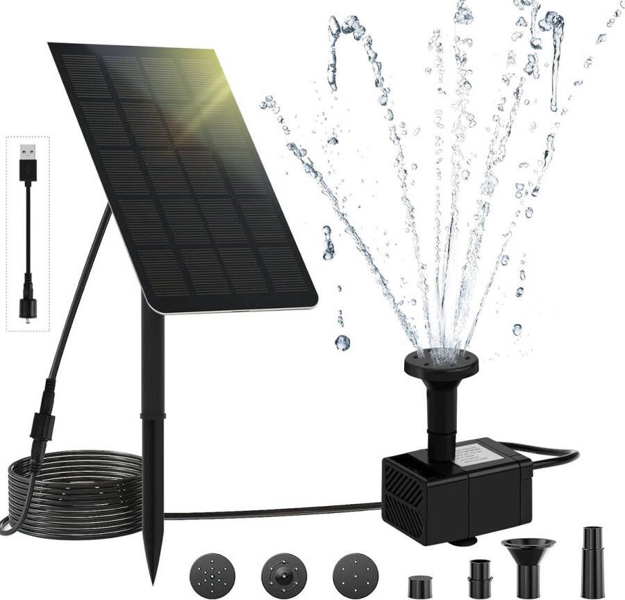 Thuys Solarfontein Solar fontein zonne energie Vijverpomp Vijver pomp Solar fontein op zonne energie