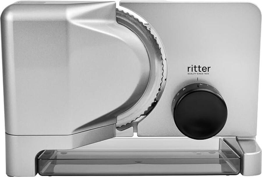 Thuys Luxe Elektrische Snijmachine – Professionele Allessnijder – Vlees Groenten Brood Kaas etc. – Extra Duurzaam – 0-20mm – Zilver