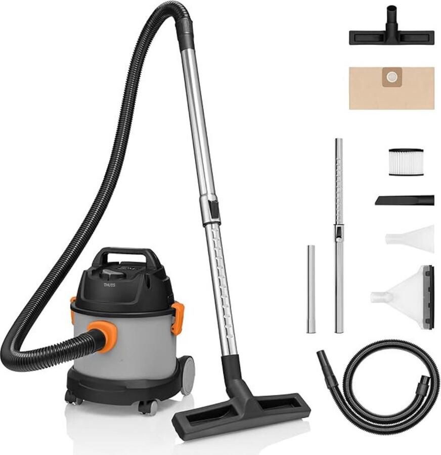 Thuys Luxe Waterstofzuiger – Nat Droog Zuiger – Stofzuiger zonder Zak – Vacuum Cleaner – Industrieel – Tapijtreiniger – 3 Mondstukken – 1000W
