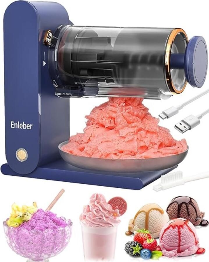 Thuys Slush Puppy Maker – Slush Puppy Machine – Elektrische Slush Maker – Slushy – Crunched Ice – Ijsmachine – Smoothies – Navy