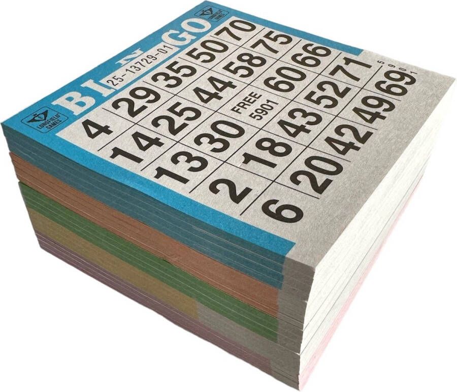 ThysToys Bingo bloks 5x 100 verschillende kleuren Bingokaarten 1-75 Bingokaarten