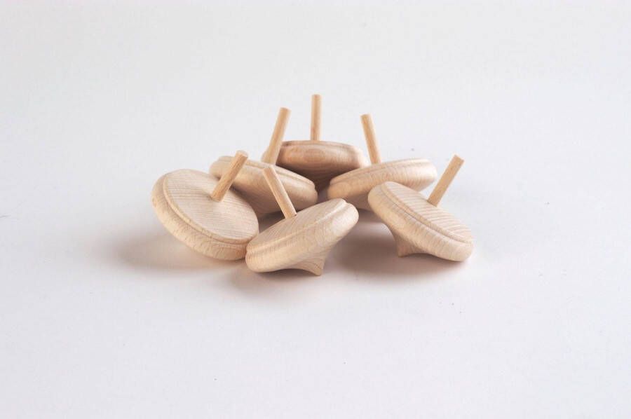 TickIT NATURAL WOODEN SPINNING TOPS